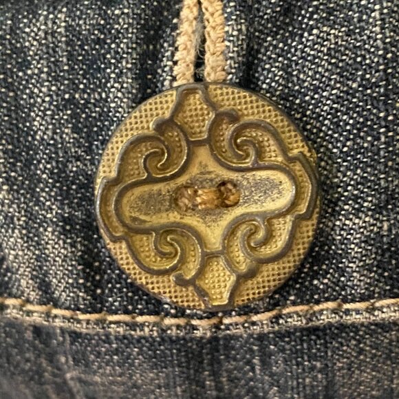 Vintage AMI Denim Fitted Y2K Peplum Jean Jacket Washed Blue Western Grunge 90s-M - Picture 7 of 11